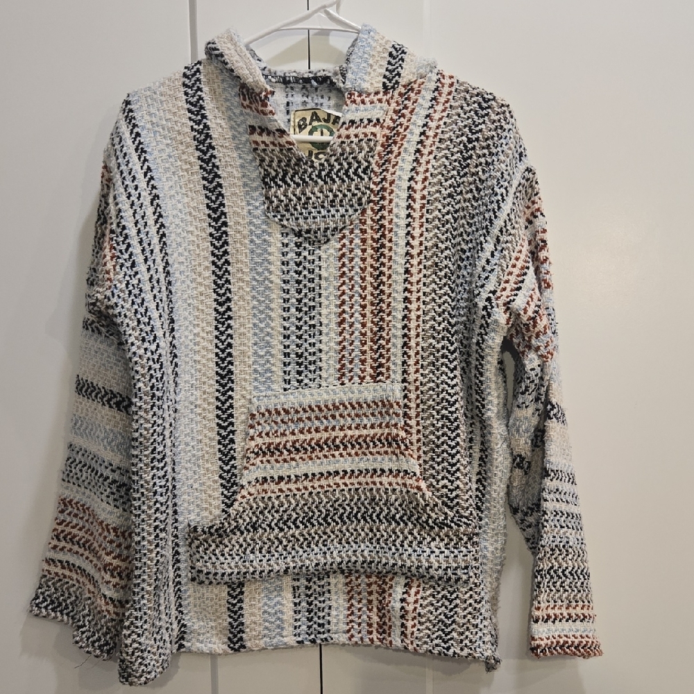 Authentic Baja Joe Multicolor Knit Hoodie Men's Adult XS